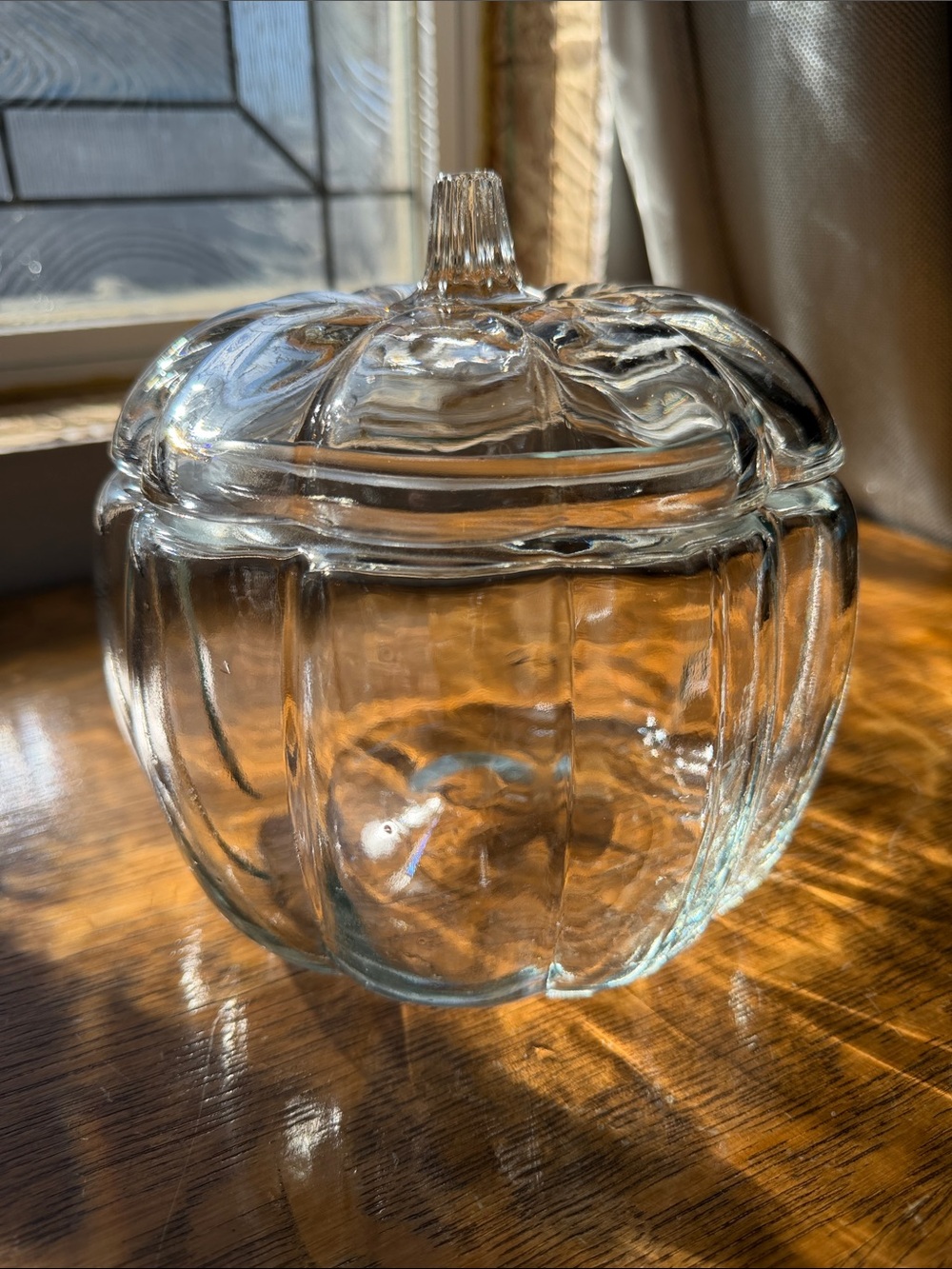 Anchor Hocking Clear Glass Pumpkin Candy Jar with Lid - 70 oz